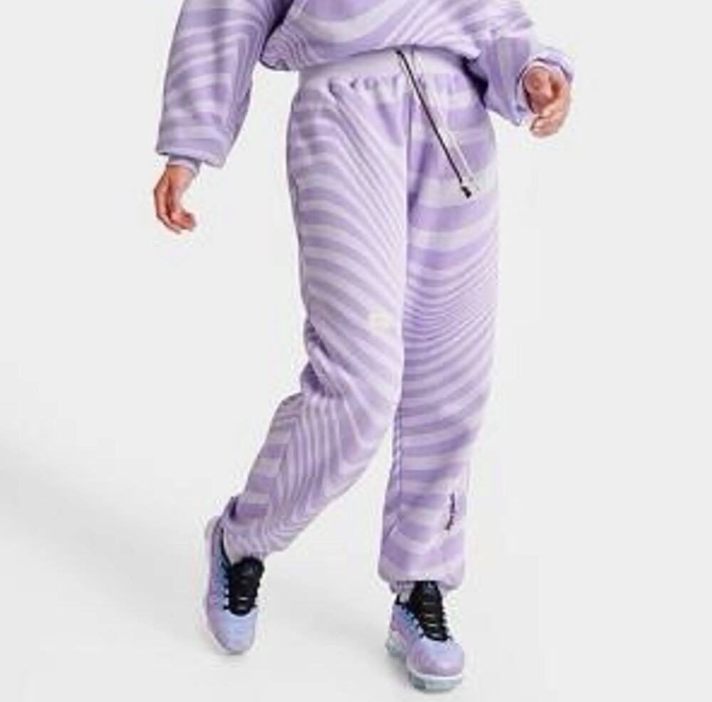 Nike Phoenix Fleece Women's Oversized High-Waisted Printed Jogger Pants Sz S